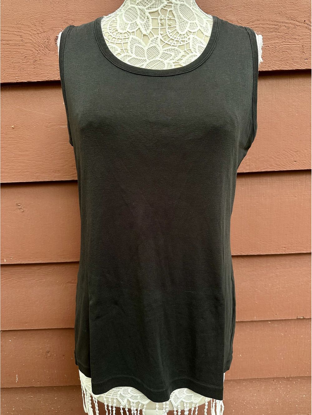 Duluth Trading Co Black Cotton Tank Top Casual Minimalist Y2K
